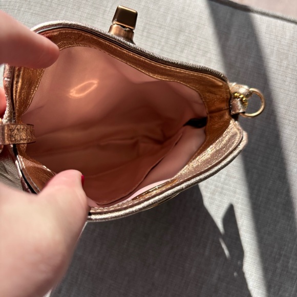 Coach Rose Gold Turnlock Mini Bag/Wristlet - Picture 7 of 8